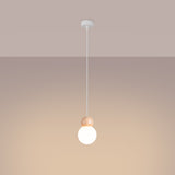 Hanglamp PEKKA 1 wit/natuurlijk hout