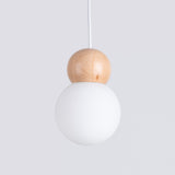 Hanglamp PEKKA 1 wit/natuurlijk hout