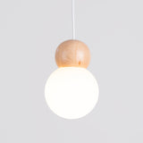 Hanglamp PEKKA 1 wit/natuurlijk hout