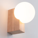 Wandlamp BULBO natuurlijk hout