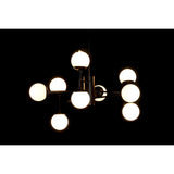 Alexandra Meti - Metalen Glazen Plafondlamp 80X80X60 9 Zwarte Ballen