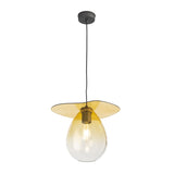 Alexandra Thai - Plafondlamp 34X33X31 Zwart Metaal/Amber Kristal