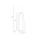 ANGEL CERDA - Vloerlamp Met Voet Van Goudkleurig Staal En Wit Getinte Glazen Bol.