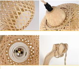 NaturLume Bamboe Wandlantaarn – Handgeweven Rotan Wandlamp met E27 Fitting