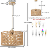 NaturaRiet Rieten Hanglamp – Authentieke Sfeer in een Modern Jasje