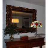 Alexandra Lighting - Rubber Voet Tafellamp Met Tiffany Scherm Diameter 40 Cm Rosy Serie