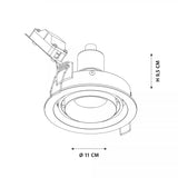 Bjorn 1 Rond Wit Inbouwspot – Draaibare & Kantelbare GU10 Plafondspot, Modern Aluminium