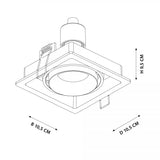 Bjorn 1 Zwart Inbouwspot – Draaibare GU10 Plafondspot van Aluminium, Modern & Industrieel