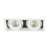 Bjorn 2 Wit Inbouwspot – Draaibare & Kantelbare GU10 Plafondspot, Modern Aluminium, 2-Lichts