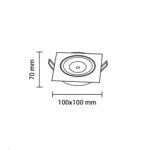 Cobo-V Verstelbare Led Inbouwspot 8W Geschuurd Staal/Wit