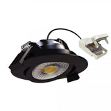 LIV 6W Zwart DTW Inbouwspot – Ronde Dimbare LED Plafondspot IP65, Modern Aluminium/Kunststof