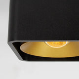 Lars Opbouwspot Zwart/Goud – Aluminium Vierkante Plafondspot met Dim-to-Warm LED 10W