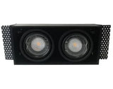 Luca-II Trimless Inbouwspot Dubbel GU10 | Zwart | Kantelbaar