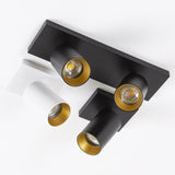 Mila 1 Wit Opbouwspot / Goud – Verstelbare Plafond- en Wandspot met GU10 LED