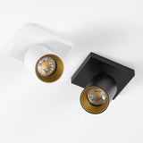 Mila 1 Wit Opbouwspot / Goud – Verstelbare Plafond- en Wandspot met GU10 LED