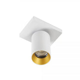 Mila 1 Wit Opbouwspot / Goud – Verstelbare Plafond- en Wandspot met GU10 LED
