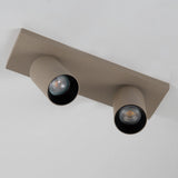 Mila 2 Opbouwspot Champagne – Aluminium Plafondlamp met 2 Spots, GU10 Fitting, Kantelbaar & Draaibaar