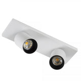 Mila 2 Wit Opbouwspot / Goud – Verstelbare 2-Lichts Plafond- en Wandspot met GU10 LED