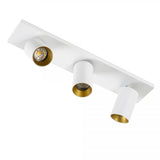Mila 3 Wit Opbouwspot / Goud – Verstelbare 3-Lichts Plafond- en Wandspot met GU10 LED