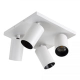 Mila 4 Wit Opbouwspot / Goud – Verstelbare 4-Lichts Plafond- en Wandspot met GU10 LED