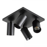 Mila 4 Zwart Opbouwspot / Zwart – Verstelbare 4-Lichts Plafond- en Wandspot met GU10 LED