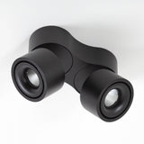 Ole 2 Zwart Opbouwspot – Ronde Dimbare LED Plafond- en Wandspot 2x 9,4W Warm Wit