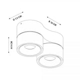 Ole 2 Zwart Opbouwspot – Ronde Dimbare LED Plafond- en Wandspot 2x 9,4W Warm Wit