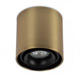 Oliver Opbouwspot Rond Messing – Aluminium Plafondspot met GU10 LED Fitting