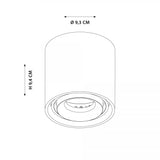 Oliver Opbouwspot Rond Wit – Aluminium Plafondspot met GU10 LED Fitting