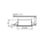 Qules IP44 Vierkante Inbouwspot GU10 Spatwaterdicht