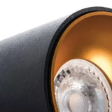 Riti Opbouwspot GU10 Aluminium – Wit/Zwart met Gouden Ring