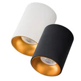 Riti Opbouwspot GU10 Aluminium – Wit/Zwart met Gouden Ring