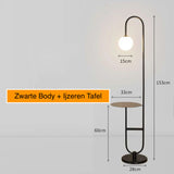 Nordic Luxe Vloerlamp met Marmeren Bijzettafel