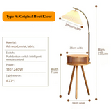 Scandinavische Houten Driepoot Vloerlamp
