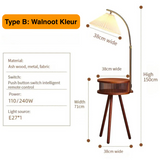 Scandinavische Houten Driepoot Vloerlamp