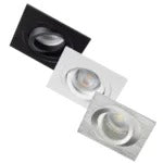 Seidy Vierkante Inbouwspot Aluminium Wit/Zwart/Geborsteld 90x90mm