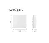 Square LED Large Wand- & Plafondlamp IP54 – Wit 13W