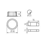 Tiberi-P LED Downlight – CRI>90 | 2100Lm | IP44 | Wit/Zwart