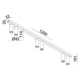 Vigo 6 Opbouwspot Wit – Aluminium Plafondlamp met 6 GU10 Spots, Kantelbaar & Draaibaar