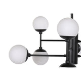 Alexandra Meti - Metalen Glazen Plafondlamp 80X80X60 9 Zwarte Ballen