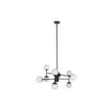 Alexandra Meti - Metalen Glazen Plafondlamp 80X80X60 9 Zwarte Ballen