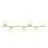 Alexandra Meti - Metalen Glazen Plafondlamp 98X21X22 Witte Ballen