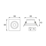 Moni LED D Inbouwspot Wit/Zwart/Zilver 3000K-4000K Verstelbaar