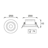 Moni LED C Inbouwspot Wit/Zwart/Zilver 3000K-4000K Verstelbaar