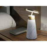 Angel Cerda - Tafellamp In Calacatta-Marmer En Verguld Gepolijst Staal