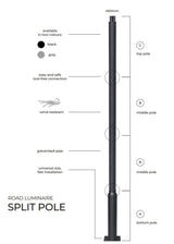 Straatlantarenpaal - zwart - 4meter - kop Ø60mm