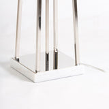 Alexandra Thai - Vloerlamp 25X25X127 Wit Marmer/Nikkel Metaal Zonder Scherm