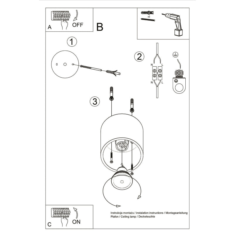 Plafondlamp ORBIS 1 wit