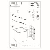 Wandlamp QUAD 1 grijs