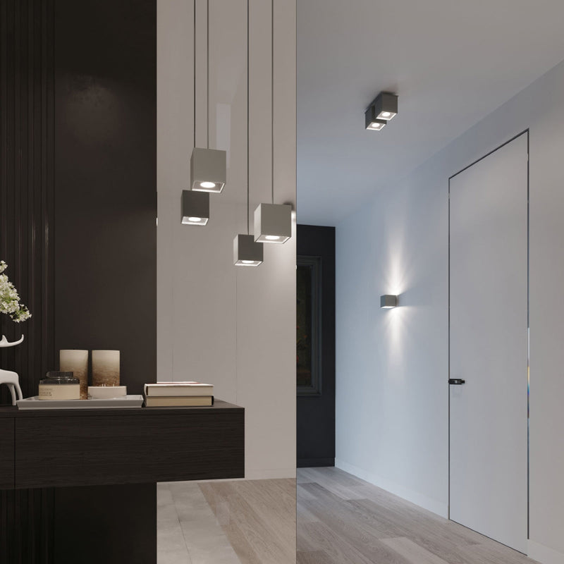 Wandlamp QUAD 1 grijs